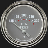 Classic Instruments Silver Gray 2 5/8" Oil Temperature Gauge - SG228SLF