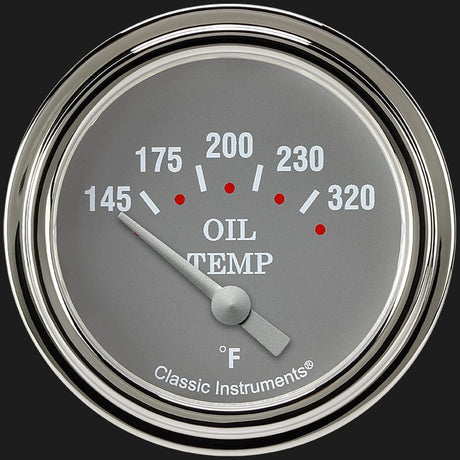 Classic Instruments Silver Gray 2 5/8" Oil Temperature Gauge - SG228SLF