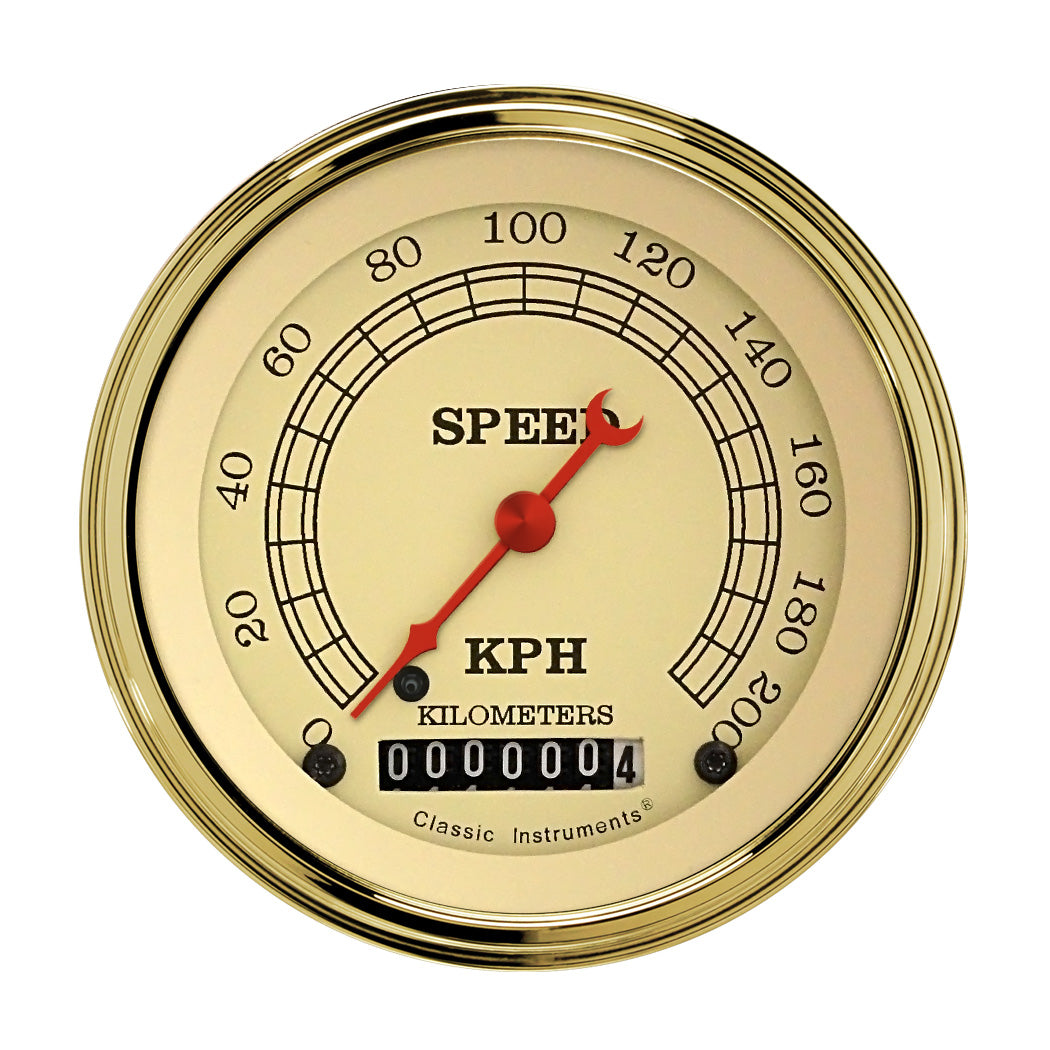 Classic Instruments VINTAGE 3IN SPEEDO 200 KPH - VT59GLF