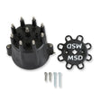 MSD Distributor Cap - V8 - HEI Terminals - Black - Spark Plug Wire Retainer - 84333