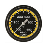 Classic Instruments Autocross Yellow 2 5/8" Cylinder Head Temp. Gauge - AX397YBLF