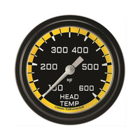Classic Instruments Autocross Yellow 2-5/8" Cylinder Head Tempature Gauge - AX397YBLF