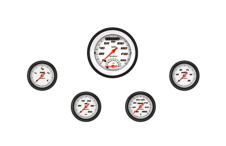 Classic Instruments Velocity White Five Gauge Set 135 - VS135WBLF