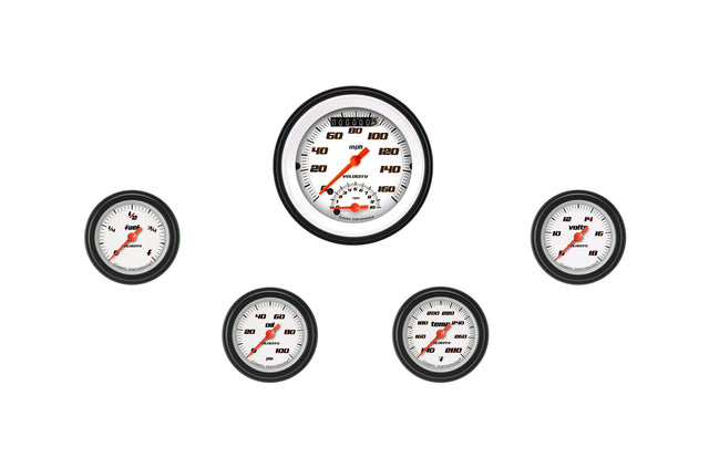 Classic Instruments Velocity White Five Gauge Set 135 - VS135WBLF