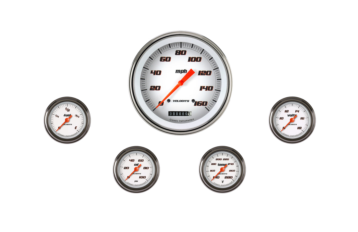 Classic Instruments VELOCITY WHITE FULL SWEEP 5 GAUTO SET-GM - VS154WSLF