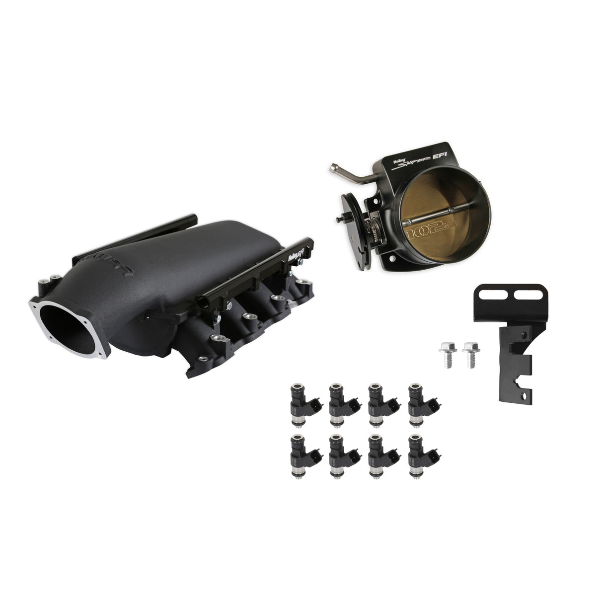 Holley EFI LS1 (Cath) Hi-Ram Natural Kit with 92mm TB and 100lb injectors - 300-122-100K