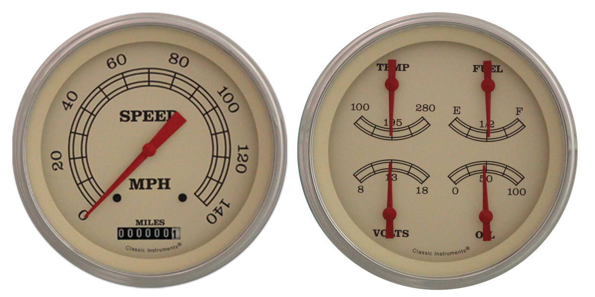 Classic Instruments VINTAGE 5IN SPEEDO & 5IN QUAD-GM - VT52SLC