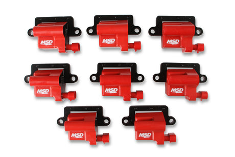MSD Ignition Coil - GM LS Blaster Series - L-Series Truck Engine - Red - 8-Pack - 82648