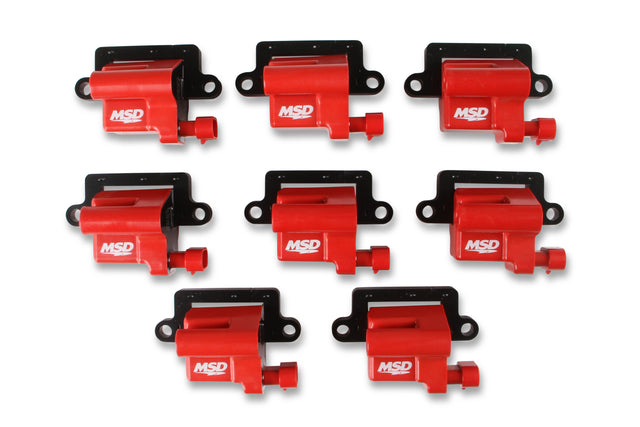 MSD Ignition Coil - GM LS Blaster Series - L-Series Truck Engine - Red - 8-Pack - 82648
