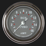 Classic Instruments Silver Gray 2 1/8" Exhaust Gas Temp. Gauge - SG198SLF
