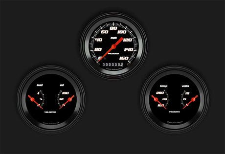 Classic Instruments Velocity Black Series Three Gauge Set - VS04BBLF