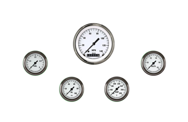 Classic Instruments White Hot Five Gauge Set 100 - WH100SLF