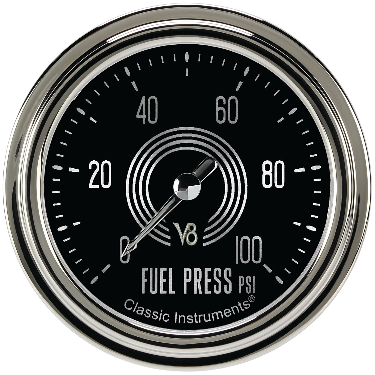 Classic Instruments V8 Speedster 2-5/8" Fuel Pressure Gauge (100 PSI) - V8SR346SLC