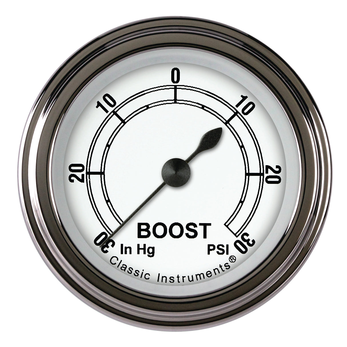 Classic Instruments Classic White 2-1/8" Boost/Vac Gauge - CW141SLF