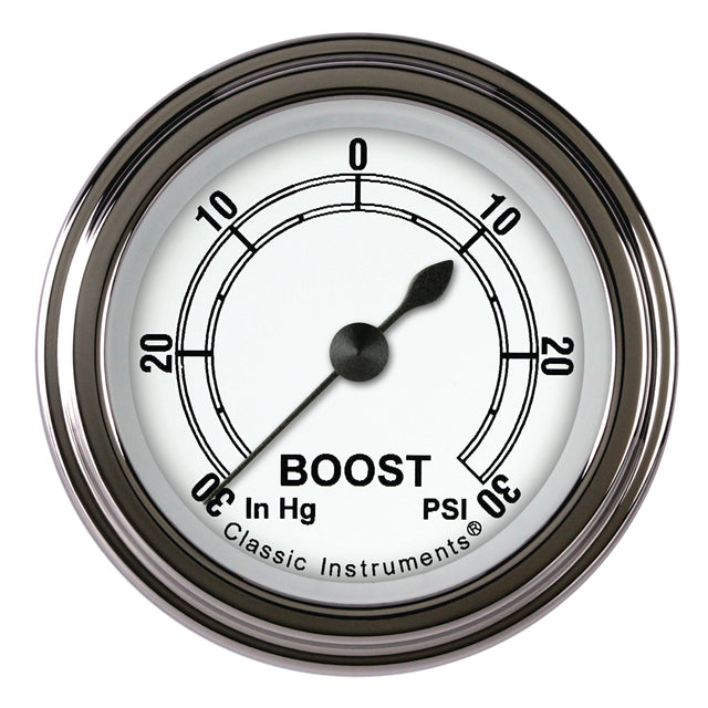 Classic Instruments Classic White 2-1/8" Boost/Vac Gauge - CW141SLF