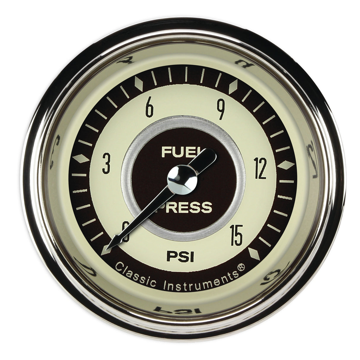 Classic Instruments Nostalgia VT 2-1/8" Fuel Pressure Gauge (15 PSI) - NT145SHC