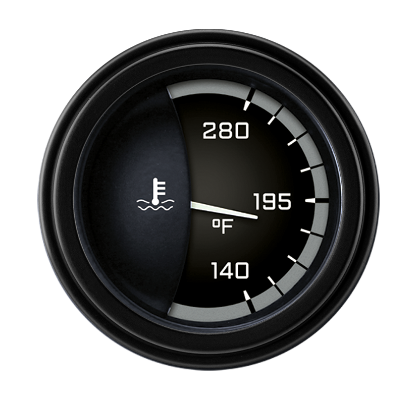 Classic Instruments AutoCross Gray 2 1/8" Water Temp - AX26GBLF