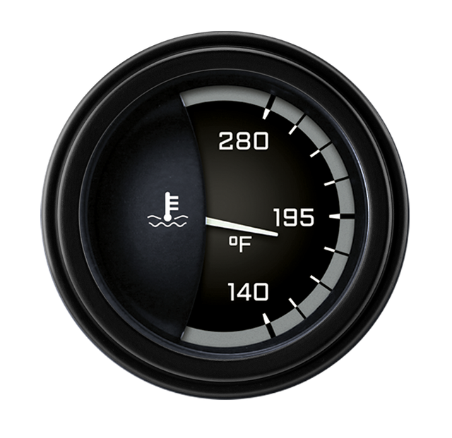 Classic Instruments AutoCross Gray 2 1/8" Water Temp - AX26GBLF