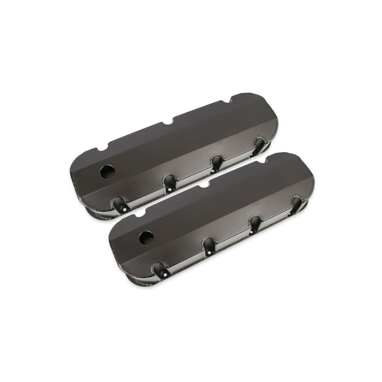 Mr Gasket Fabricated Aluminum Valve Covers - Black Finish - 6832BG