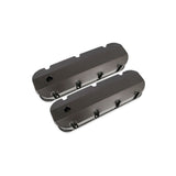 Mr Gasket Fabricated Aluminum Valve Covers - Black Finish - 6832BG