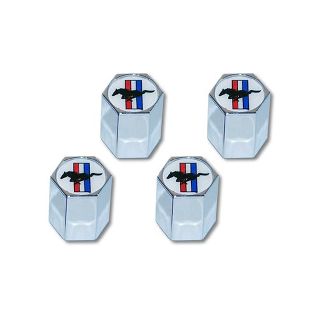 Scott Drake Tri-bar logo valve cap, set 4 - ACC-5033270