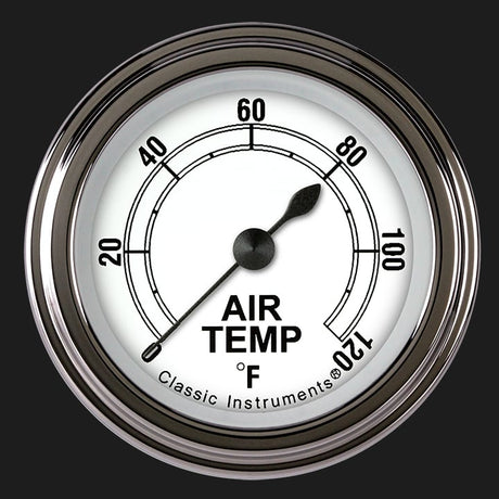 Classic Instruments Classic White 2 1/8" Outside Air Temp. Gauge - CW199SLF