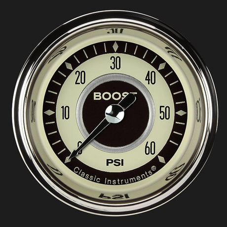 Classic Instruments Nostalgia VT 2 1/8" Boost Gauge, 60 psi - NT143SHC