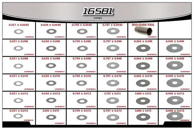 AFCO Rebuild Kit -Main Shims - 16SB1 16SB1