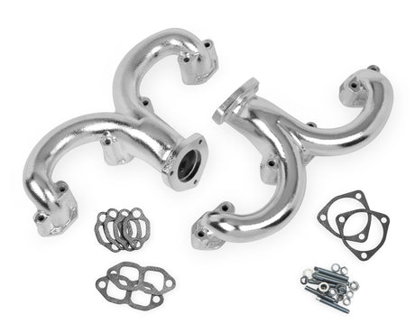 Flowtech Rams Horn Exhaust Manifolds - Chrome - 11704-2FLT