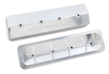 Holley 241-285 GM Licensed Valve Cover - Track Series - SBC - Fabricated Aluminum - Center Bolt - Silver