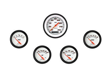 Classic Instruments Velocity White Five Gauge Set 200 - VS200WBLF