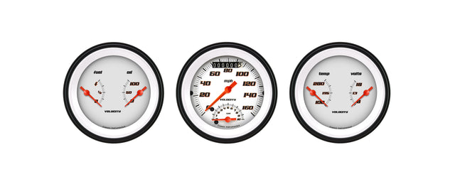 Classic Instruments Velocity White Three Gauge Set - VS34WBLF