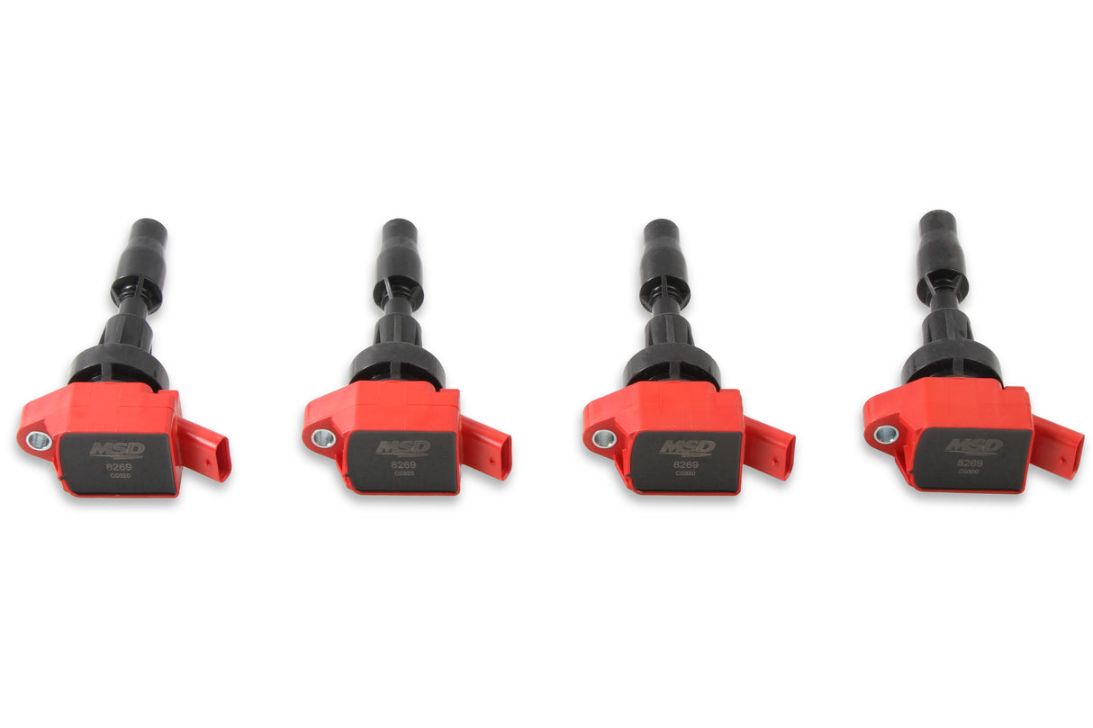 MSD Ignition Coil - Blaster Series - Hyundai/KIA 1.6L Turbo - Red - 4-Pack - 82694