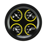 Classic Instruments AutoCross Yellow 3 3/8" Quad - AX73YBLF