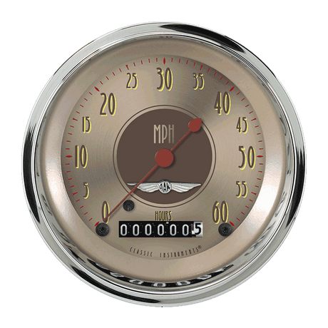 Classic Instruments All American Nickel 3 3/8" Low Speed Speedometer - LSAN