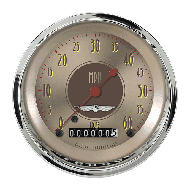 Classic Instruments All American Nickel 3 3/8" Low Speed Speedometer - LSAN