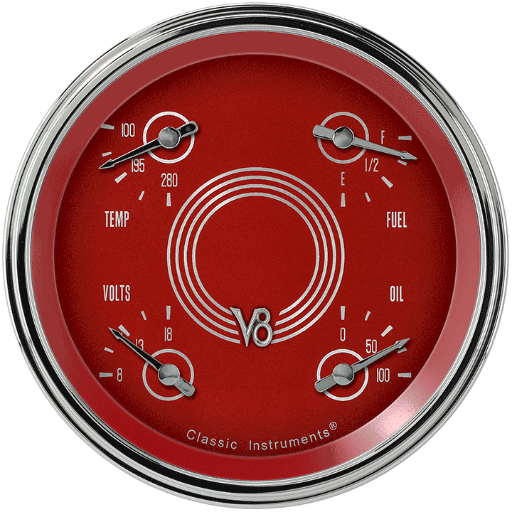 Classic Instruments V8 RED STEELIE 5IN QUAD 240-33 - V8RS75SLF