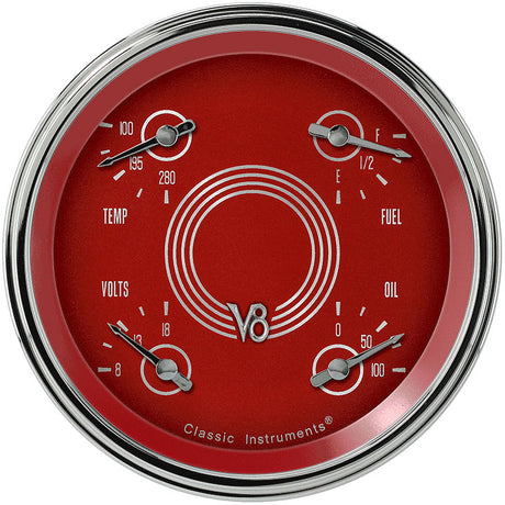 Classic Instruments V8 RED STEELIE 5IN QUAD 0-30ohm - V8RS31SLF