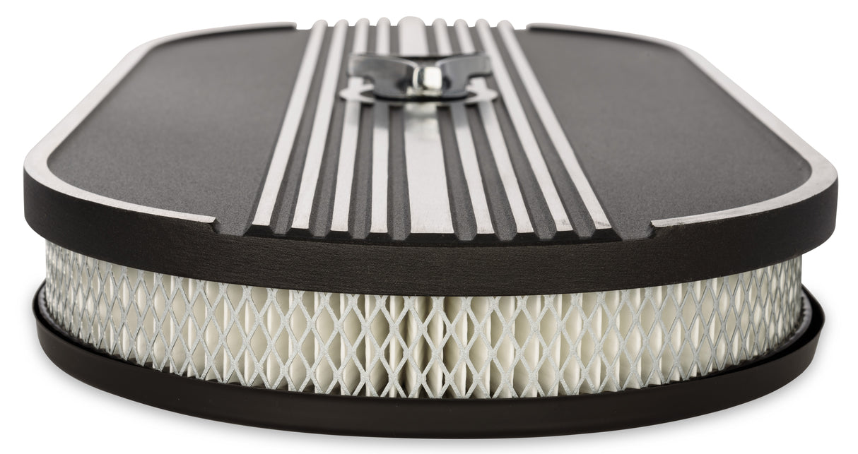 Scott Drake Aluminum Oval Air Cleaner Assembly Black - S1MS-9600-P