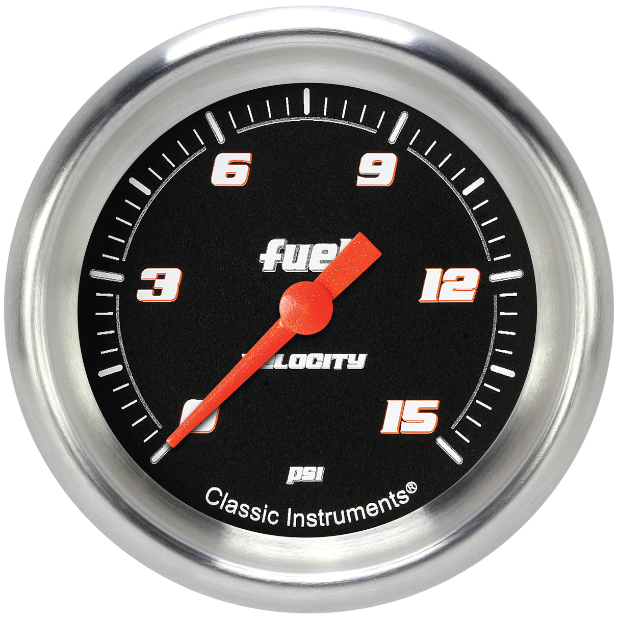 Classic Instruments Velocity Black 2-5/8" Fuel Pressure Gauge (15 PSI) - VS345BAPF