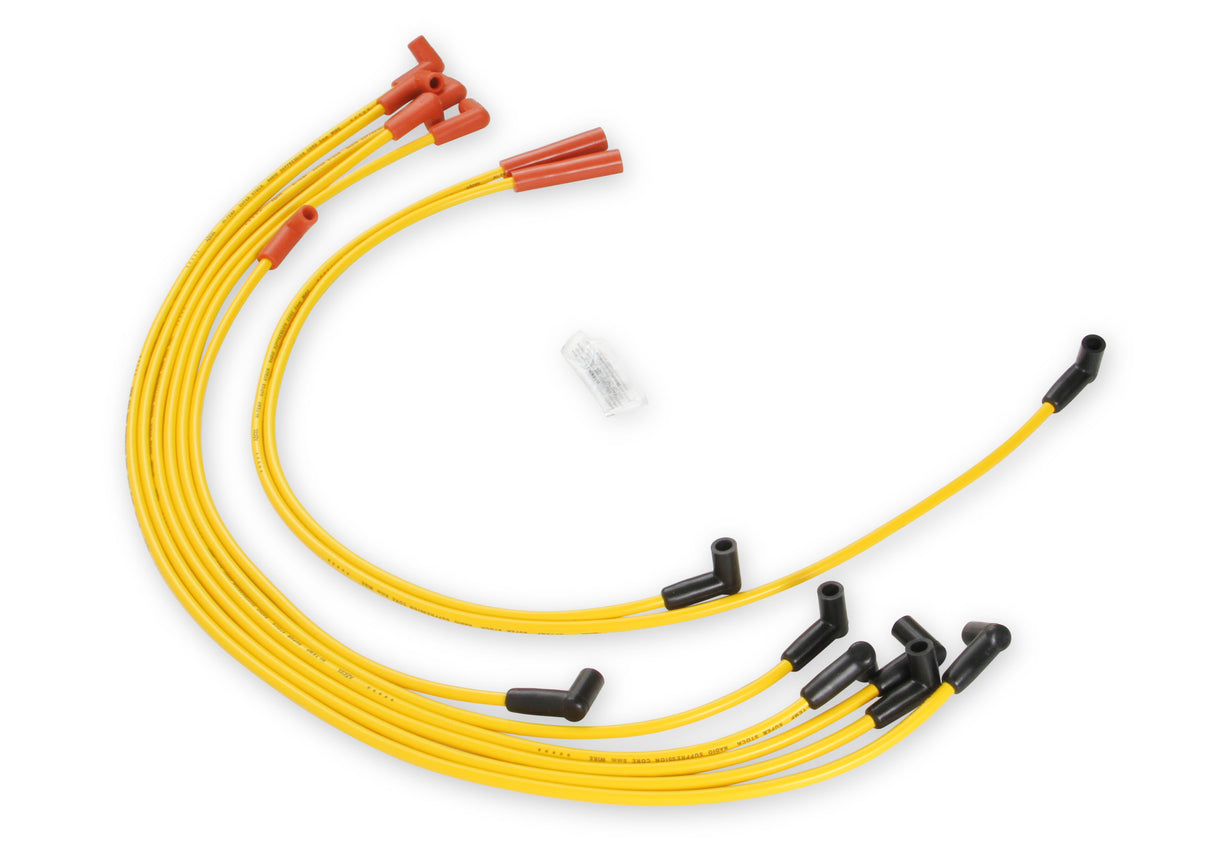 ACCEL Spark Plug Wire Set- 8mm- Super Stock- Graphite Core- HEI Style Boots- Yellow - 4049