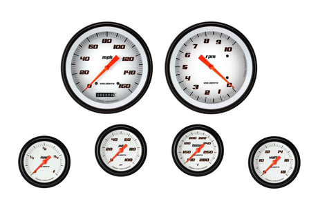 Classic Instruments Velocity White Six Gauge Set 351 - VS351WBLF