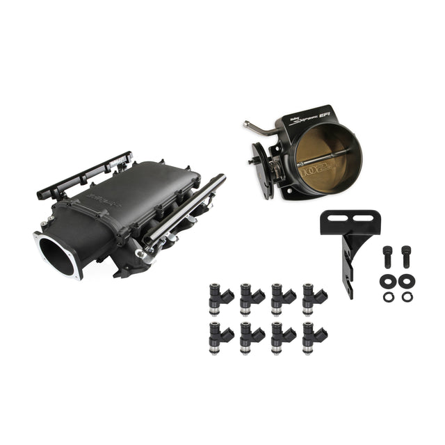 Holley EFI LS1 (Cath) Ultra Lo-Ram Black Kit with 102mm TB and 100lb injectors - 300-621BK-100K