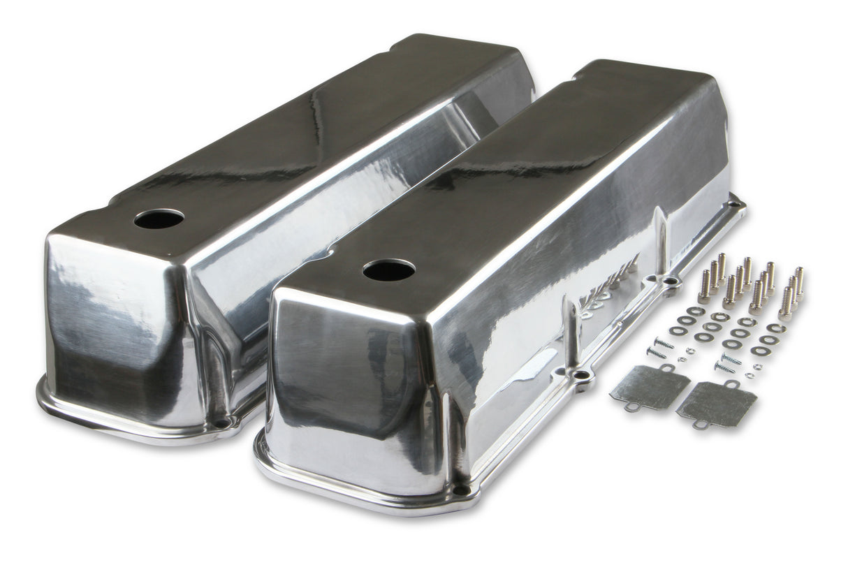Mr Gasket Cast Aluminum Tall Valve Covers - Polished - 6873G