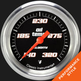 Classic Instruments Velocity Black 2 5/8" Oil Temperature Gauge - VS328BAPF