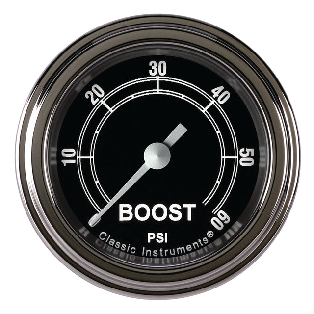 Classic Instruments Traditional 2-1/8" Boost Gauge (60 PSI) - TR143SLF