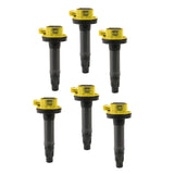 ACCEL Ignition Coil - SuperCoil Series - 2007-2016 Ford 3.5L/3.7L V6, Yellow, 6-pack - 140061-6