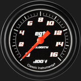 Classic Instruments Velocity Black 2 5/8" Exhaust Gas Temp. Gauge - VS398BBLF