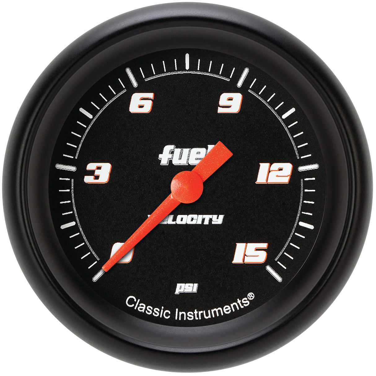 Classic Instruments Velocity Black 2-5/8" Fuel Pressure Gauge (15 PSI) - VS345BBPF