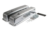 Mr Gasket Cast Aluminum Ball Milled Center Bolt Valve Covers - Polished - 6856G